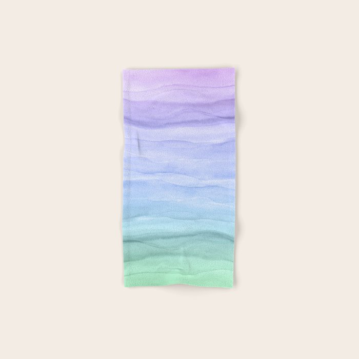 Layers Blue Ombre - Watercolor Abstract Bath Towel Gallery Image 1