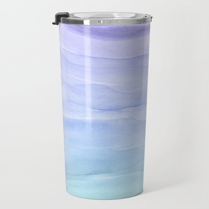 Layers Blue Ombre - Watercolor Abstract Travel Mug Gallery Image 3
