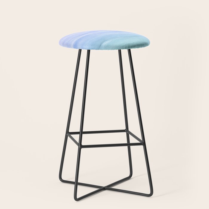 Layers Blue Ombre - Watercolor Abstract Stool Gallery Image 1