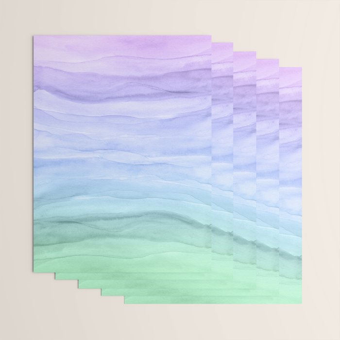 Layers Blue Ombre - Watercolor Abstract Wrapping Paper Gallery Image 3
