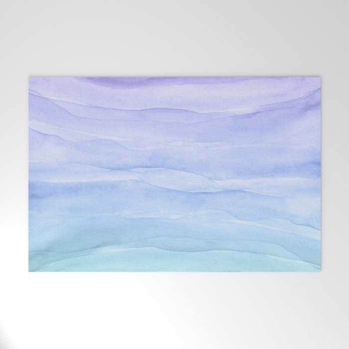 Layers Blue Ombre - Watercolor Abstract Welcome Mat Gallery Image 1