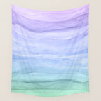 Layers Blue Ombre - Watercolor Abstract Wall Tapestry Gallery Image 4
