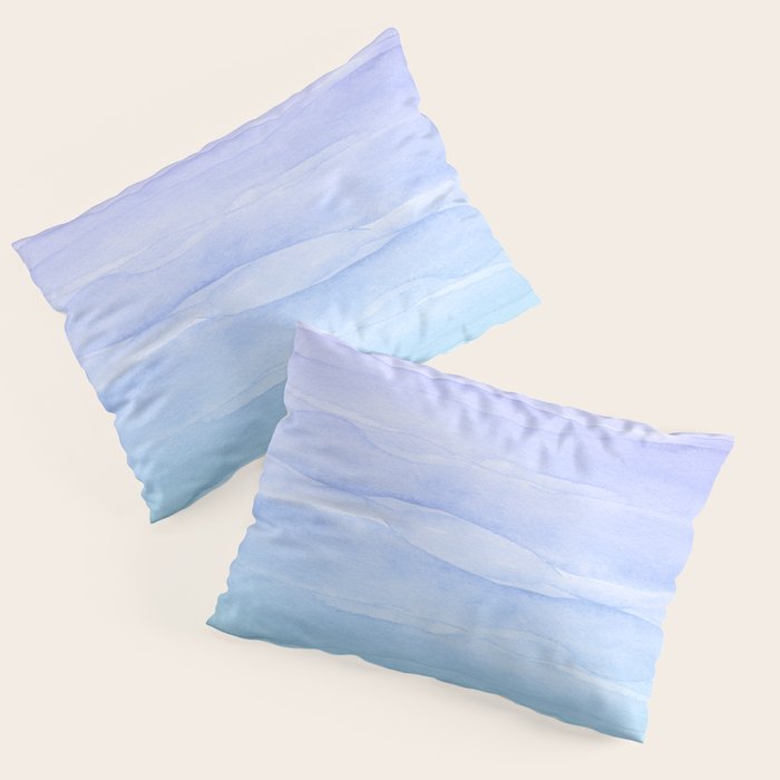 Layers Blue Ombre - Watercolor Abstract Pillow Sham Gallery Image 1