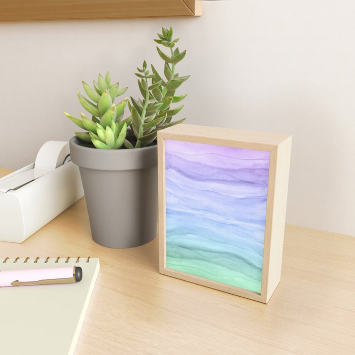 Layers Blue Ombre - Watercolor Abstract Mini Art Print Gallery Image 2
