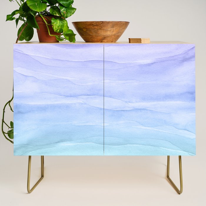 Layers Blue Ombre - Watercolor Abstract Credenza Gallery Image 1