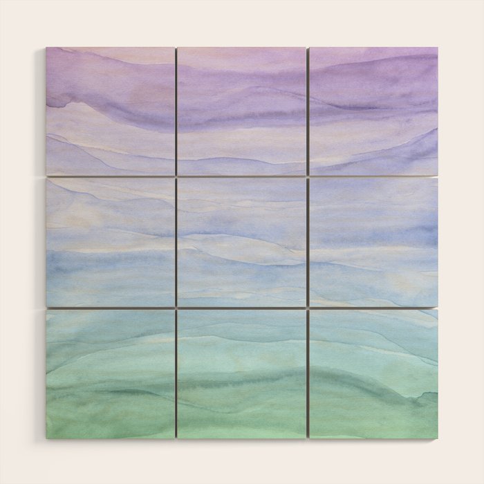 Layers Blue Ombre - Watercolor Abstract Wood Wall Art Gallery Image 1