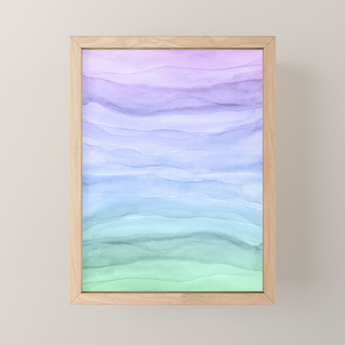 Layers Blue Ombre - Watercolor Abstract Mini Art Print Gallery Image 1
