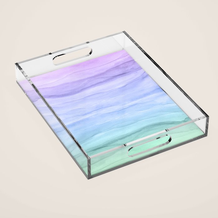 Layers Blue Ombre - Watercolor Abstract Acrylic Tray Gallery Image 1