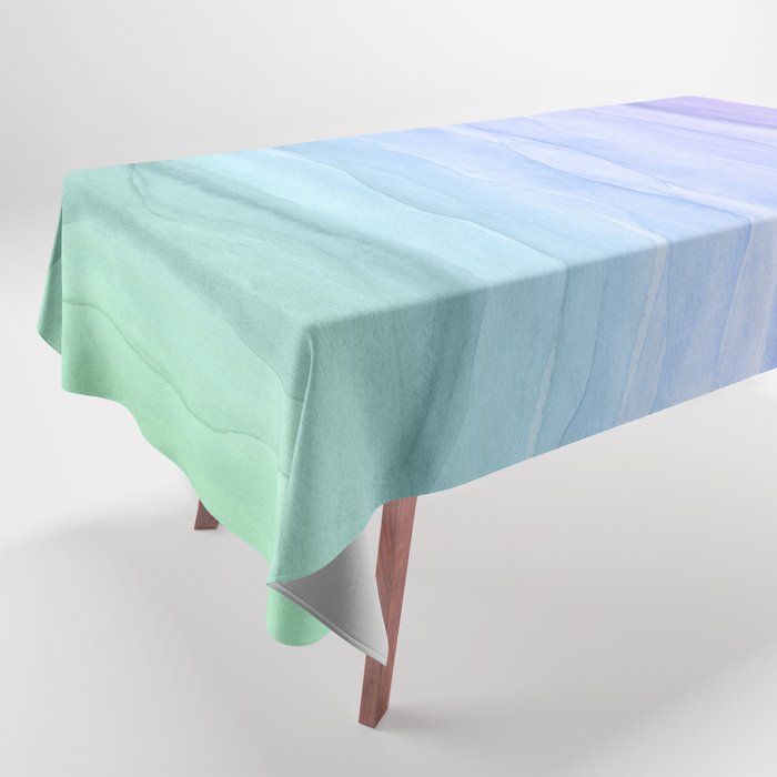 Layers Blue Ombre - Watercolor Abstract Tablecloth Gallery Image 1