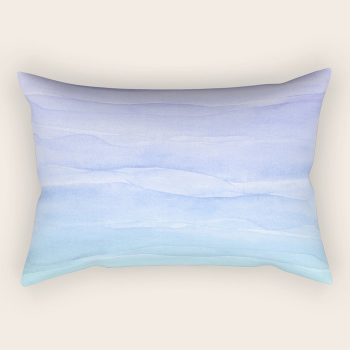 Layers Blue Ombre - Watercolor Abstract Rectangular Pillow Gallery Image 2