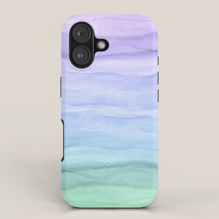 Layers Blue Ombre - Watercolor Abstract iPhone Case Gallery Image 1