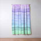 Layers Blue Ombre - Watercolor Abstract Window Curtain Gallery Image 3