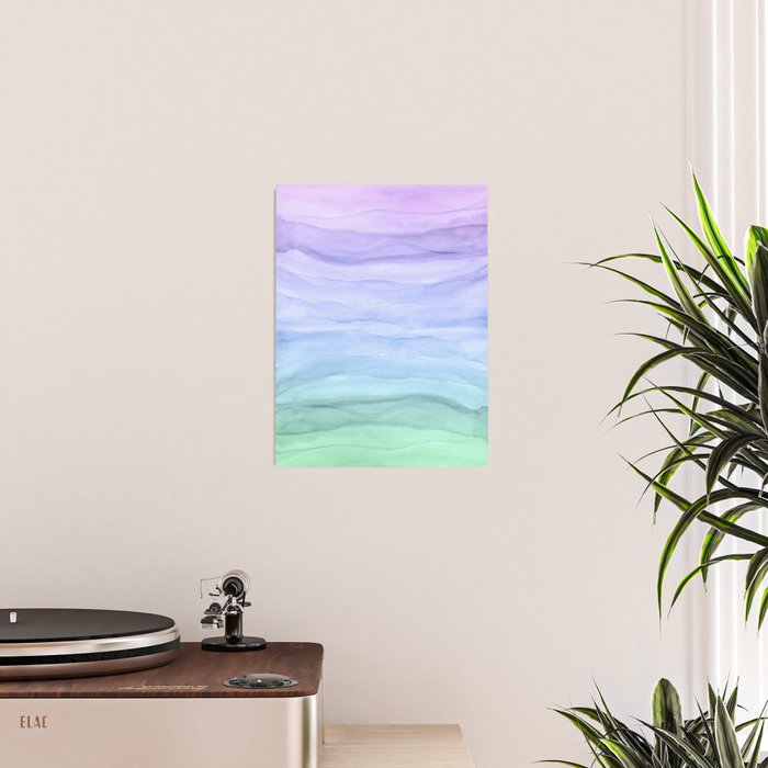 Layers Blue Ombre - Watercolor Abstract Poster Gallery Image 2