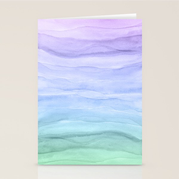 Layers Blue Ombre - Watercolor Abstract Stationery Card Gallery Image 2