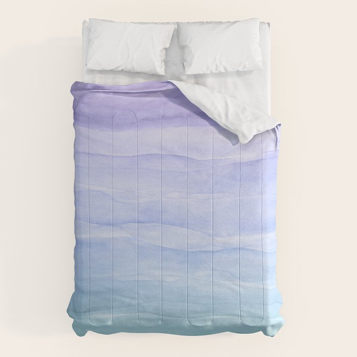 Layers Blue Ombre - Watercolor Abstract Comforter Gallery Image 6