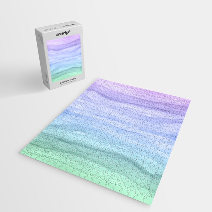 Layers Blue Ombre - Watercolor Abstract Jigsaw Puzzle Gallery Image 2