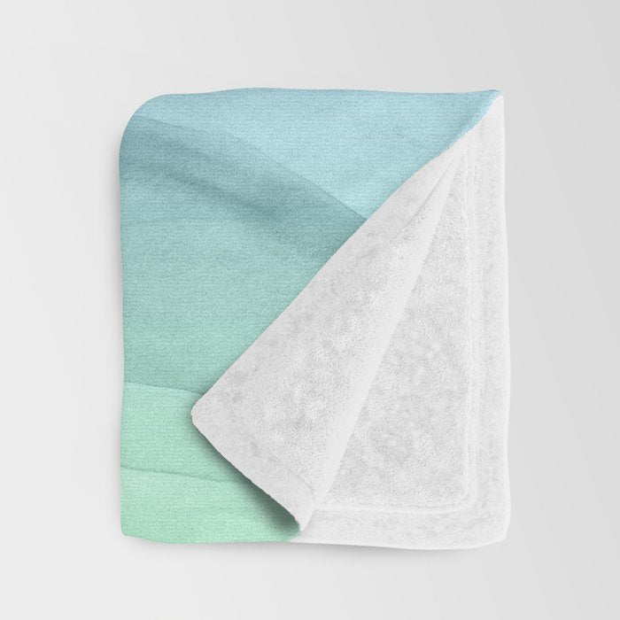 Layers Blue Ombre - Watercolor Abstract Throw Blanket Gallery Image 3
