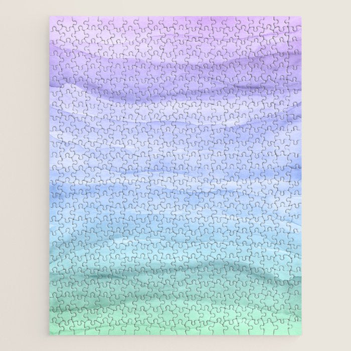 Layers Blue Ombre - Watercolor Abstract Jigsaw Puzzle Gallery Image 1