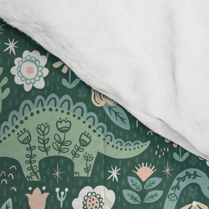 Folk Floral Dinosaur Comforter Gallery Image 4