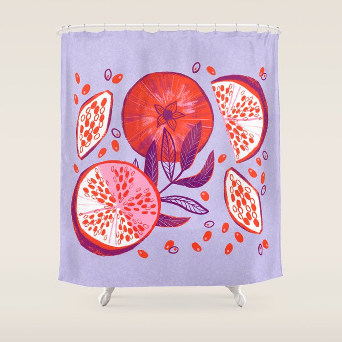 Pomegranate Fruit Still Life Shower Curtain Gallery Image 1