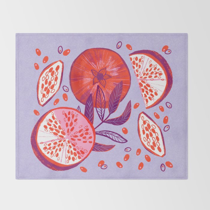 Pomegranate Fruit Still Life Throw Blanket Gallery Image 2