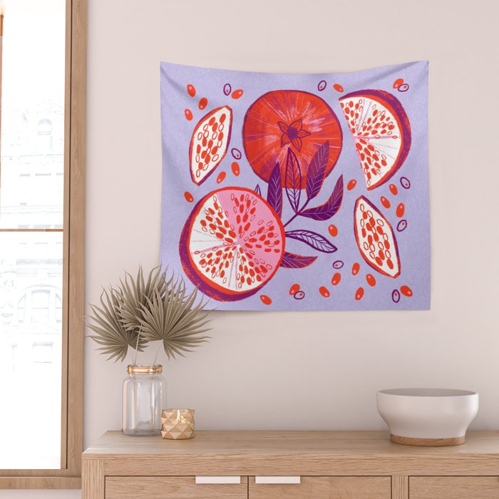 Pomegranate Fruit Still Life Wall Tapestry Gallery Image 2