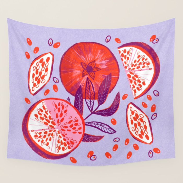Pomegranate Fruit Still Life Wall Tapestry Gallery Image 1