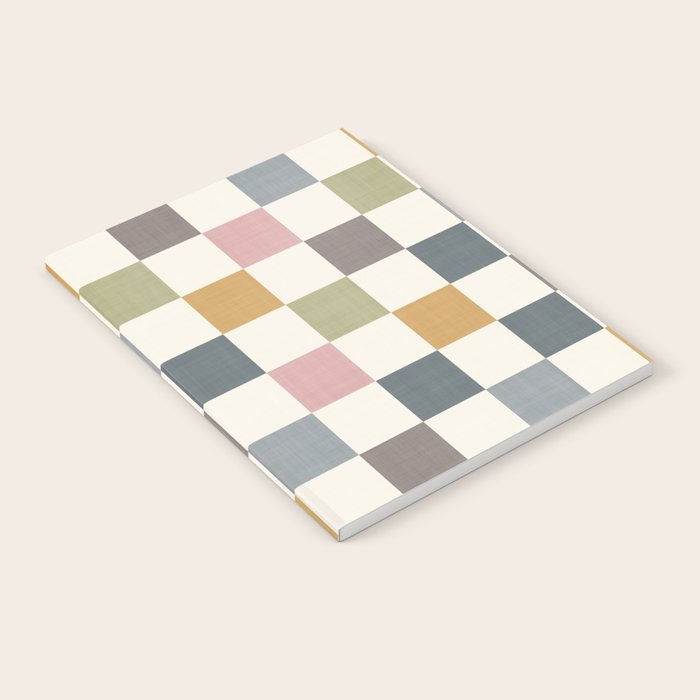 Retro Country Earthy Chequered board Notebook Gallery Image 1
