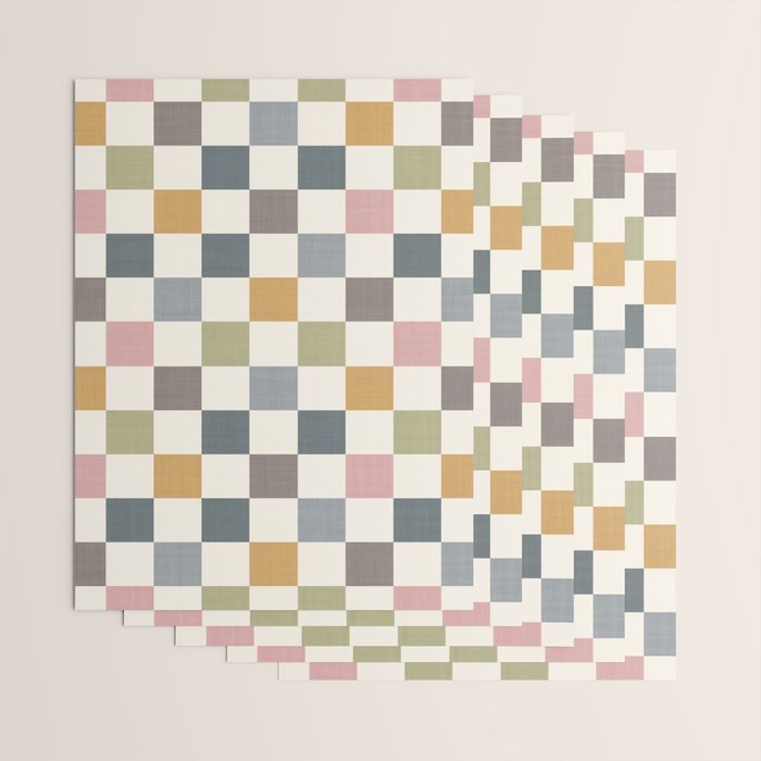 Retro Country Earthy Chequered board Wrapping Paper Gallery Image 3