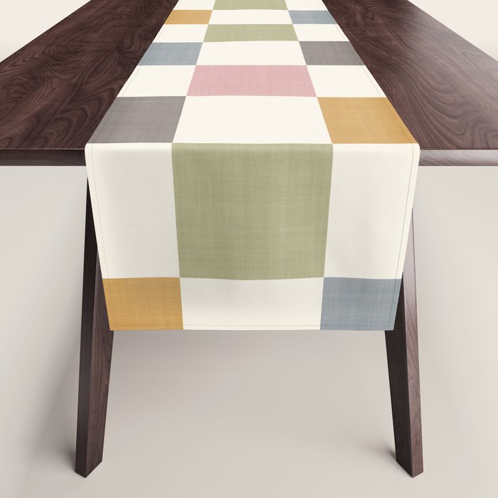 Retro Country Earthy Chequered board Table Runner Gallery Image 1