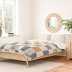 Retro Country Earthy Chequered board Duvet Cover Gallery Image 2
