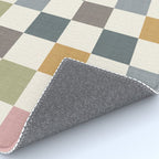 Retro Country Earthy Chequered board Rug Gallery Image 4