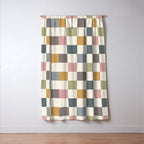Retro Country Earthy Chequered board Window Curtain Gallery Image 3