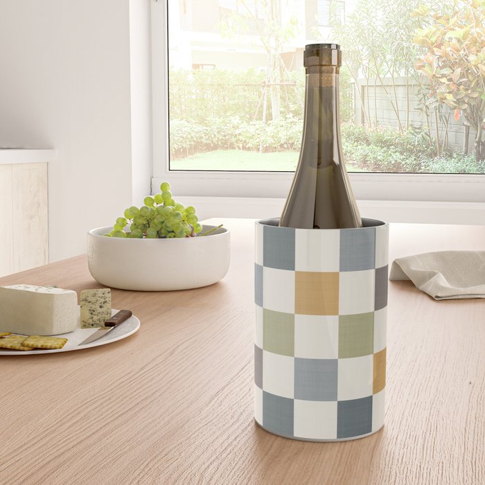 Retro Country Earthy Chequered board Wine Chiller Gallery Image 4