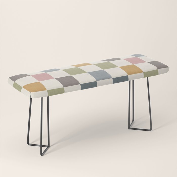 Retro Country Earthy Chequered board Bench Gallery Image 1