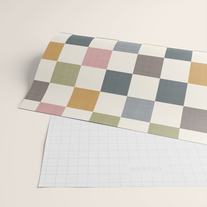 Retro Country Earthy Chequered board Wrapping Paper Gallery Image 2