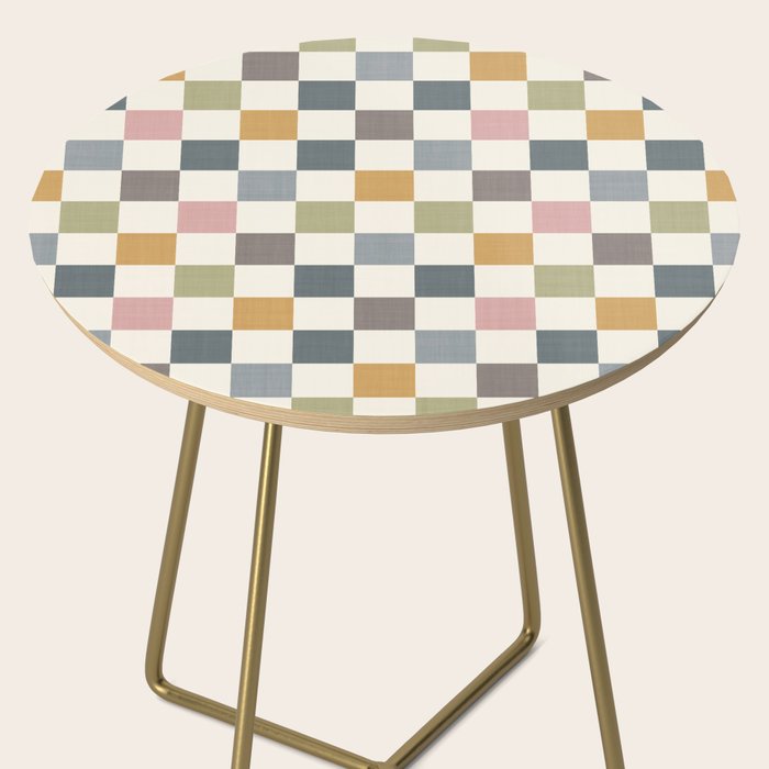 Retro Country Earthy Chequered board Side Table Gallery Image 2