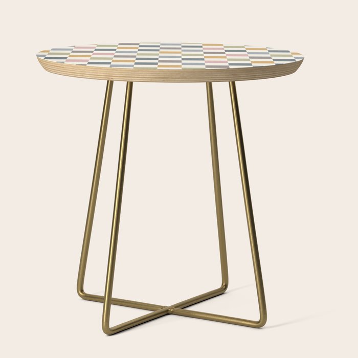 Retro Country Earthy Chequered board Side Table Gallery Image 1