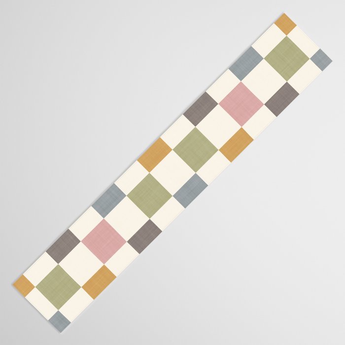 Retro Country Earthy Chequered board Table Runner Gallery Image 3