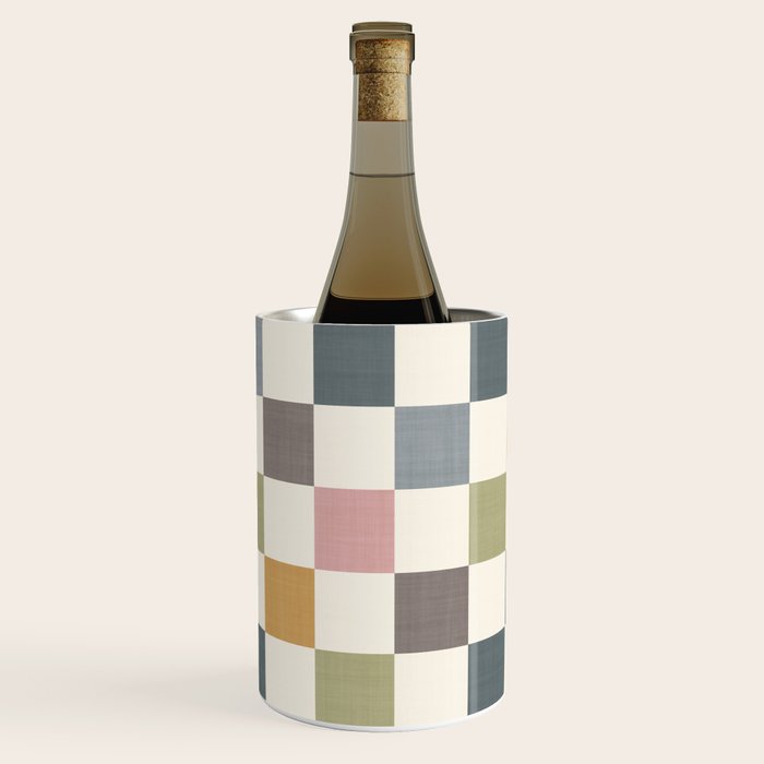 Retro Country Earthy Chequered board Wine Chiller Gallery Image 2