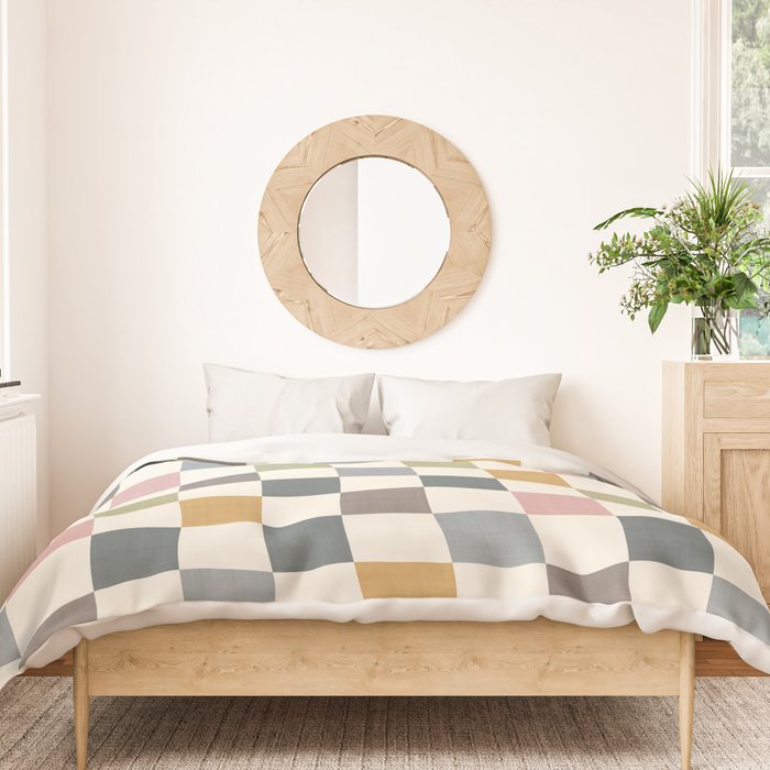 Retro Country Earthy Chequered board Duvet Cover Gallery Image 3