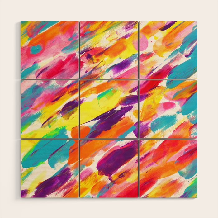 Fruity and Colorful Abstract Painting Wood Wall Art Gallery Image 1