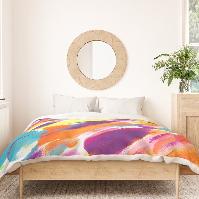 Fruity and Colorful Abstract Painting Duvet Cover Gallery Image 3