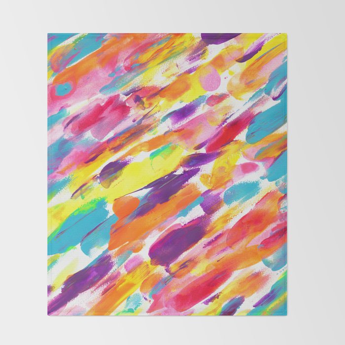 Fruity and Colorful Abstract Painting Throw Blanket Gallery Image 2