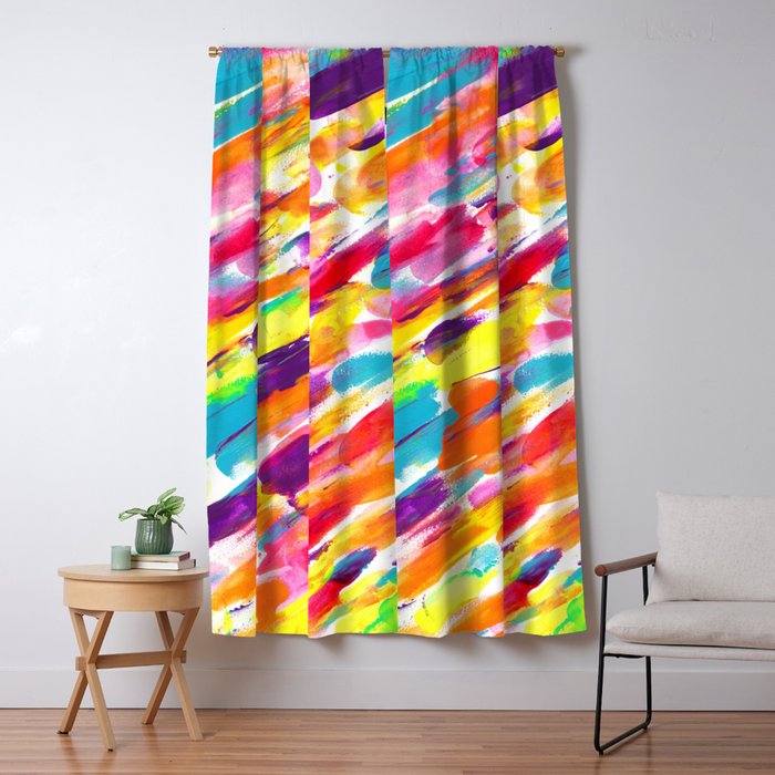 Fruity and Colorful Abstract Painting Window Curtain Gallery Image 1