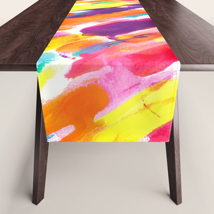 Fruity and Colorful Abstract Painting Table Runner Gallery Image 1