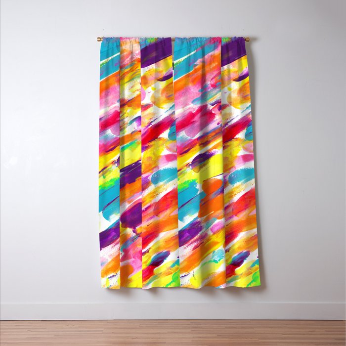 Fruity and Colorful Abstract Painting Window Curtain Gallery Image 3