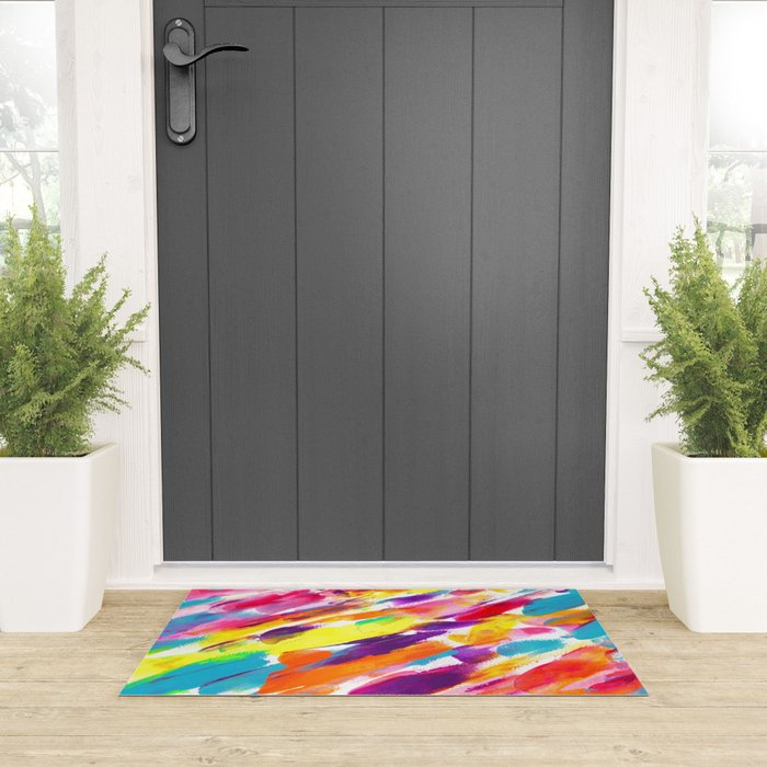 Fruity and Colorful Abstract Painting Welcome Mat Gallery Image 3