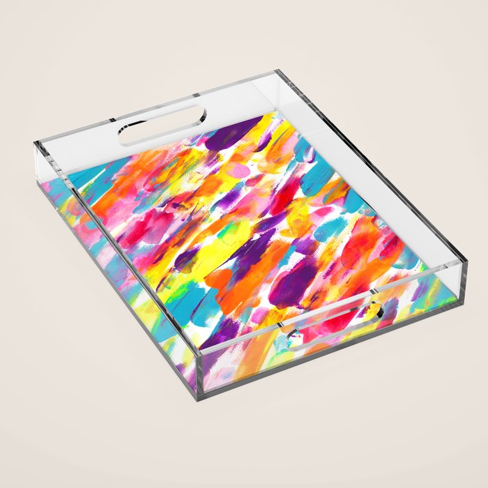 Fruity and Colorful Abstract Painting Acrylic Tray Gallery Image 1