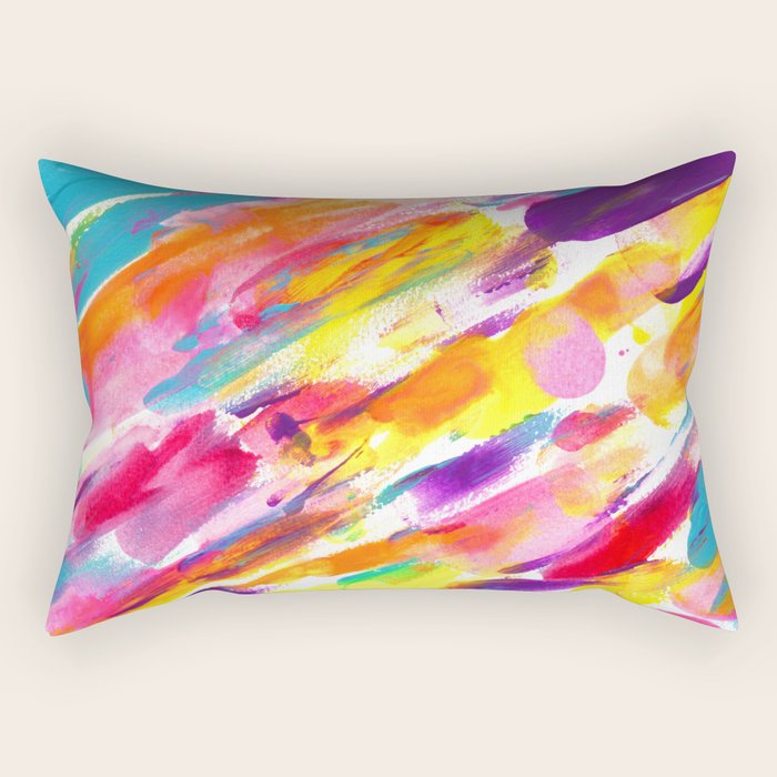 Fruity and Colorful Abstract Painting Rectangular Pillow Gallery Image 1